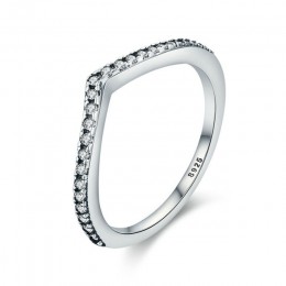 BAMOER 100% 925 Sterling Silver kropla wody jasne pierścionki z kwadratowymi cyrkoniamii dla kobiet ślub zaręczyny biżuteria dzi