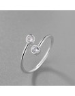 Todorova 925 Sterling Silver kryształ pierścienie dla kobiet w porządku biżuteria regulowany podwójny okrągły pierścień cz otwar