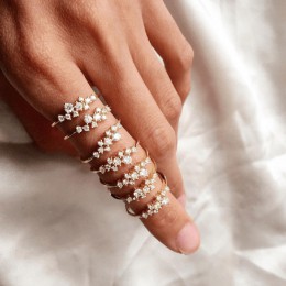HOMOD 2019 nowych moda splot kryształowe Rings dla kobiet złoty/srebrny/różowe złoto kolor kobieta pierścień Party zaręczyny biż