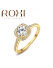 2018 ROXI marka Anillos moda biżuteria pierścionki dla kobiet biała róża złoto kolor cyrkonu środowiska Rhinestone obrączki