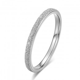 Klasyczny prosty matowy wąski/szeroki pierścień tytanu pierścień ze stali nierdzewnej dla kobiet Trendy pierścionek z ogonkiem s