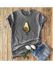 Kobiety koszulki z krótkim rękawem 3XL 4XL 5XL t-shirt plus size Cartoon awokado wzór druku z krótkim rękawem topy koreański tsh