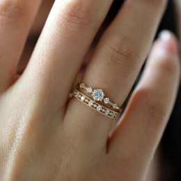 Śliczne delikatne damskie płatek śniegu pierścienie delikatne pierścienie biżuteria ślubna