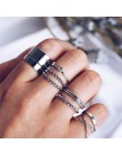 17 KM moda geometryczne okrągłe Knuckle pierścionki zestaw dla kobiet w stylu Vintage kryształ skręt splot palec pierścień damsk