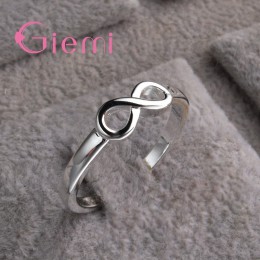 GIEMI najwyższej jakości duża promocja 8 kształt 925 Sterling Silver Rings dla kobiet mężczyźni proste Style biżuteria akcesoria