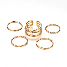 17 KM moda geometryczne okrągłe Knuckle pierścionki zestaw dla kobiet w stylu Vintage kryształ skręt splot palec pierścień damsk