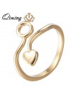 QIMING złoty palec pierścień kobiet kobiet minimalistyczny minimalistyczny biżuteria CZ kryształ pierścionki na środek palca pie