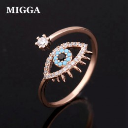 MIGGA elegancki niebieski Evil Eye sześcienne za pomocą tego narzędzia online bez Pierścionek z cyrkonią kobiet dziewczyny biżut