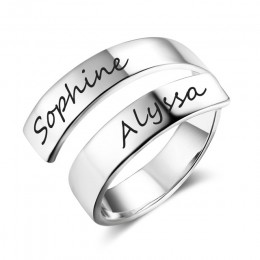Spersonalizowany prezent dostosować grawerowane nazwa ze stali nierdzewnej regulowany pierścienie dla kobiet biżuteria rocznica 