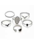 Moda pierścień czechy 6 sztuk/zestaw urok złoty kolor Midi Ring Finger zestaw dla kobiet w stylu Vintage pierścionki na środek p