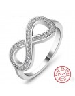 Moda 925 sterling srebrny sterling silver biżuteria cz nieskończoność niekończąca się miłość claddagh 8 kształt pierścienie dla 