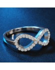 Moda 925 sterling srebrny sterling silver biżuteria cz nieskończoność niekończąca się miłość claddagh 8 kształt pierścienie dla 