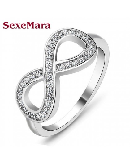 Moda 925 sterling srebrny sterling silver biżuteria cz nieskończoność niekończąca się miłość claddagh 8 kształt pierścienie dla 