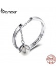 BAMOER oryginalna 925 Sterling Silver łzy z kwiaty dynda pierścionki otwarte dla kobiet luksusowe srebro biżuteria SCR165
