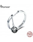 BAMOER oryginalna 925 Sterling Silver łzy z kwiaty dynda pierścionki otwarte dla kobiet luksusowe srebro biżuteria SCR165
