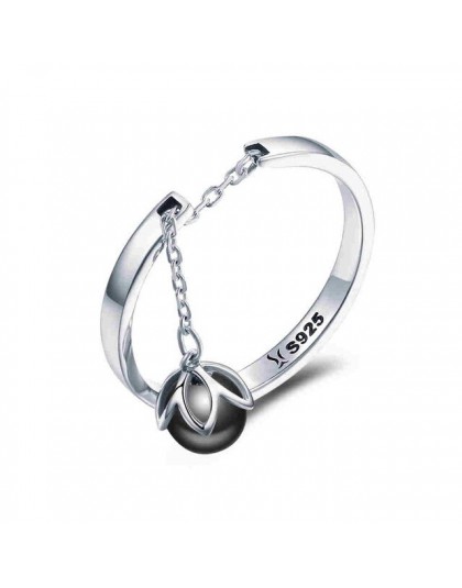 BAMOER oryginalna 925 Sterling Silver łzy z kwiaty dynda pierścionki otwarte dla kobiet luksusowe srebro biżuteria SCR165