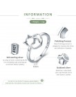 BAMOER autentyczne 100% 925 Sterling Silver niegrzeczny mały kot i serce Ring Finger dla kobiet srebro biżuteria prezent SCR104