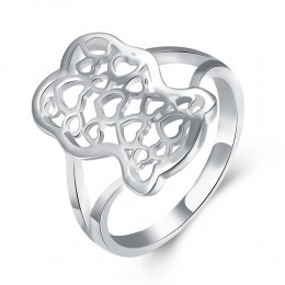 INALIS klasyczna sztuka Hollow serce do serca pierścionki damskie najwyższej jakości dla kobiet posrebrzane pierścionki biżuteri
