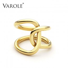 VAROLE podwójna linia krzyż uzwojenia pierścienie dla kobiet pierścionki infinity personalizowane prezenty Unique Design biżuter