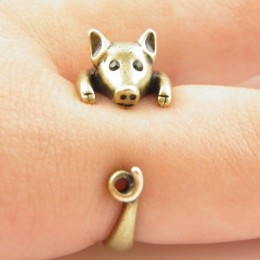 2016 gorąca sprzedaż szczęście pierścień zwierząt Fine Jewelry dla pań i dziewcząt świnia pierścienie dla kobiet JZ336