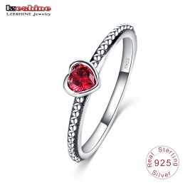 LZESHINE nowy 3 kolory 100% 925 srebrny pierścień miłość serce romantyczny palec serdeczny dla kobiet biżuteria ślubna bague SRI