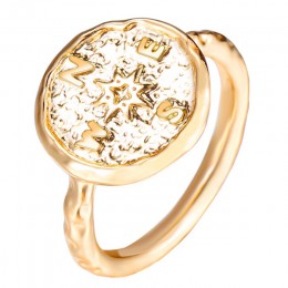 Złoty kolor srebrny moneta w stylu Vintage pierścienie 2019 dla kobiet moda Boho palec okrągły pierścień przyjaźń kobiet biżuter