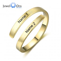 Spersonalizowane pierścień dostosować grawerowane nazwy 3 kolory dostępne regulowane pierścienie dla kobiet biżuteria rocznica (