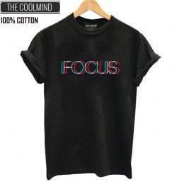 COOLMIND QI0231B 100% bawełny z krótkim rękawem skupić się drukuj kobiety t-shirt na co dzień o-neck luźne kobiet t koszula lato