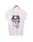 Hipster fajne dziewczyna druku kobiet t shirt 2018 lato z krótkim rękawem O Neck Harajuku t-shirt na co dzień Plus size kobiet o