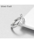 Uini-tail hot nowy 925 sterling silver europejska i amerykańska biżuteria miłość przytulić pierścień retro moda fala przepływu o