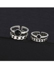 Anenjery Punk tajski srebrny podwójna warstwa Chian regulowane pierścienie stare 925 Sterling Silver palec wskazujący pierścieni
