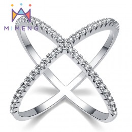 X kształt pierścionek krzyż nowy projekt Ring dla kobiet wypełniony z cyrkoniami najnowszy projekt nieskończony pierścień z mikr