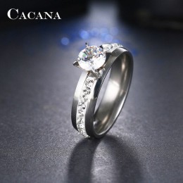CACANA tytanowa stal nierdzewna pierścienie najwyższej jakości pierścienie dla kobiet moda biżuteria hurtowych, ale nie gwarantu