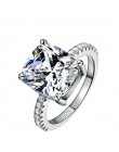 Oryginalną poduszkę cięcia prawdziwe 925 Sterling srebrny pierścień palec dla kobiet biżuteria luksusowy ślub zaręczyny spersona