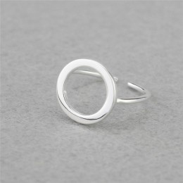 925 Sterling Silver okrągły koło otwarte pierścienie dla kobiet osobowość prosty styl Lady zapobieganie alergii Sterling silver 