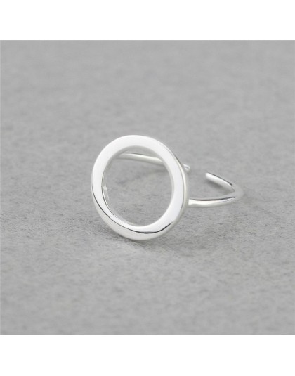 925 Sterling Silver okrągły koło otwarte pierścienie dla kobiet osobowość prosty styl Lady zapobieganie alergii Sterling silver 