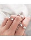 Regulowany złoty i srebrny kolor geometryczne podwójne piłkę pierścienie dla kobiet otwórz pierścionki na środek palca wspólne k