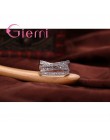 GIEMI Hot sprzedam proste szerokie pierścienie 925 Sterling Silver akcesoria z błyszczące musujące kamień dość strona biżuteria 