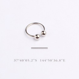 Regulowany złoty i srebrny kolor geometryczne podwójne piłkę pierścienie dla kobiet otwórz pierścionki na środek palca wspólne k