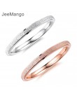 JeeMango kolczyki classic rose złoty pierścionek zaręczynowy dla kobiet 2mm szerokość peeling ze stali nierdzewnej Party Finger 