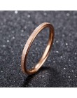 JeeMango kolczyki classic rose złoty pierścionek zaręczynowy dla kobiet 2mm szerokość peeling ze stali nierdzewnej Party Finger 