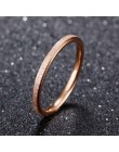 JeeMango kolczyki classic rose złoty pierścionek zaręczynowy dla kobiet 2mm szerokość peeling ze stali nierdzewnej Party Finger 