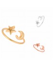 Shuangshuo 2017New moda złoto srebro i różowe złoto kolor regulowany półksiężyc i małe gwiazdy pierścienie dla kobiet JZ161