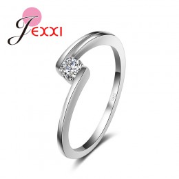 JEXXI 925 Sterling srebrny pierścień moda biżuteria w stylu Vintage pierścienie dla kobiet ślub zaręczyny prezenty na rocznicę B