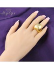Mytys nowy Bing Chunky pierścień moda biżuteria kształt kuli żółty pierścień dla kobiet R869