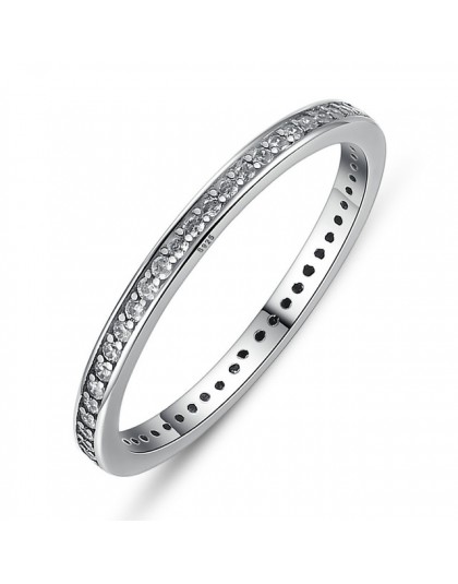 2018 TOP sprzedaż autentyczne 925 Sterling Silver srebro 2 kolory olśniewający CZ wieżowych pierścienie dla kobiet biżuteria ślu