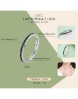 WOSTU autentyczne 925 Sterling Silver Finger do układania w stosy pierścionki z czarnym CZ dla kobiet moda biżuteria grzywny pre