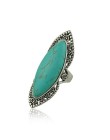 MISANANRYNE 2017 zielony kamień pierścień dla kobiet antyczne srebro kolor owalny kamień naturalny moda w stylu Vintage biżuteri