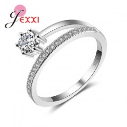 Najnowszy projekt kryształ kobiet akcesoria luksusowe 925 Sterling Silver obietnica pierścionki dla kobiet dziewczyna Wedding Pa