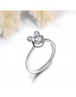 CUTEECO srebrny kolor Mickey fascynacja wyczyść CZ obrączki dla kobiet 2018 popularne Pandora pierścionki zaręczynowe biżuteria